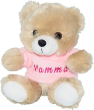 Mamma - Teddybjørn Bamse i T-Skjorte med Tekst 15 cm
