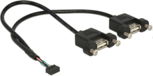 DeLOCK 84832 USB-kablar 0,25 m USB 2.0 2 x USB A Svart
