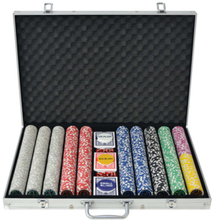 Pokerset med 1000 laser-marker aluminium