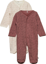 Nightsuit W/F -Buttons 2-Pack Pyjamas Sie Jumpsuit Pink Pippi