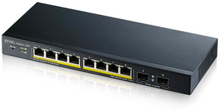 Zyxel GS1900-10HP hanterad L2 Gigabit Ethernet (10/100/1000) Strömförsörjning via Ethernet (PoE) stöd Svart
