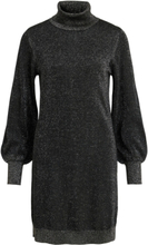 Viklano Roll-Neck L/S Glitter Knit Dress Dresses Knitted Dresses Svart Vila*Betinget Tilbud