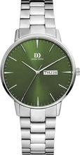 Danish Design IQ97Q1267 Horloge Akilia staal zilverkleurig-groen 41 mm