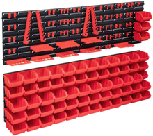 Sortimentlådsats med väggpaneler 141 delar röd och svart