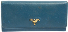 Pre-eide Saffiano Metal Leather Flap Continental Wallet
