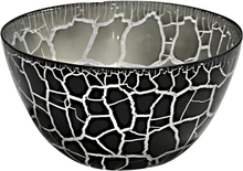 Nybro Crystal - Croco skål 17 cm svart/sølv