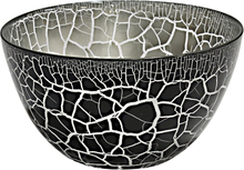 Nybro Crystal - Croco skål 21 cm svart/sølv