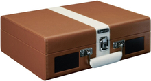 Lenco TT-120BNWH, Hihnakäyttöinen levysoitin, Ruskea, Valkoinen, 33,45,78 RPM, J:n muotoinen äänivarsi, 3,5 mm, 5 W