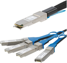 StarTech.com MSA koodaamaton yhteensopiva 1m 40G QSFP+ to 4x SFP+ Direct Attach Breakout Cable Twinax, 40GbE QSFP+ to 4x SFP+ Copper DAC 40 Gbps Low