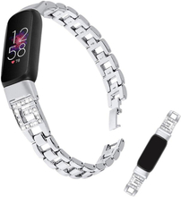Fitbit Luxe G-shape rhinestone alloy watch strap - Silver