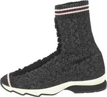 Pre-eide glitter strikket stoff høye topp sokkesokkler