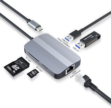 JUNSUNMAY 5 in 1 Type-c to RJ45 Ethernet + SD/TF Card Reader Multifunctional USB-C Hub