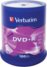 Verbatim DVD+R Matt Silver, DVD+R, 120 mm, Akseli, 100 kpl, 4,7 GB