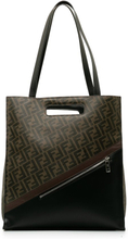 Pre-owned Fendi 1974 Zucca Shopping Tote Brown