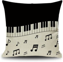 Piano Note Digital Printed Linen Pillowcase Without Pillow Core, Size: 45x45cm(2)