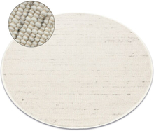 NEPAL 2100 ympyrä valkoiset / luonnollinen harmaa matto - villainen, kaksipuolinen, cirkel 120 cm
