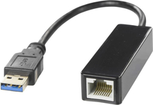 DELTACO USB 3.0 verkkosovitin, gigabit, 1xRJ45, musta