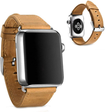 iCarer Crazy Horse Apple Watch Series 5 40mm Genuine Leather Band - LightBrown