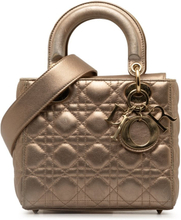 Pre-owned Dior Small Lambskin Cannage My ABCDior Lady Dior Gold