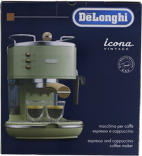 De’Longhi Icona Vintage, Espressokone, 1,4 L, Kahvinappi, Jauhettu kahvi, 1100 W, Vihreä