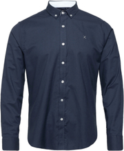 Oxford Stretch Plain L/S Skjorte Uformell Marineblå Clean Cut Copenhagen*Betinget Tilbud