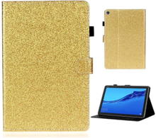 Huawei MediaPad M5 Lite 10 glitter shiny leather flip case - Gold