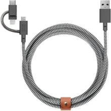 Native Union Belt USB Kabel 2 m USB 2.0 USB A USB C/Micro-USB B/Lightning Schwarz - Weiß (BELT-ULC-ZEB-NP)