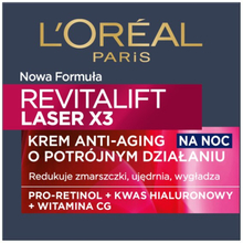 Revitalift Laser X3 kolminkertainen ikääntymistä estävä voide yölle 50 ml