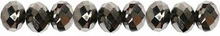 Facetterede perler metallisk grå 6 mm 100 stk