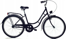 Tyttöjen polkupyörä - 26 tuuman pyörä - pyöräkori - retro - musta