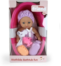 Happy Friend Mathilde-nukke 25 cm ja kylpyamme