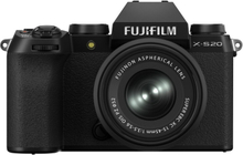 Fujifilm X -S20 + XC15-45mm, 26,1 MP, 6240 x 4160 pikseliä, X-Trans CMOS 4, 6.2K, Kosketusnäyttö, Musta