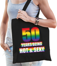 Hot en sexy 50 jaar verjaardag cadeau tas zwart voor volwassenen - Gay/ LHBT / cadeau tas