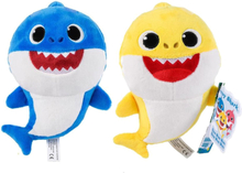 Baby Shark pluche knuffel set van 2x karakters daddy-baby 15 cm