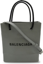 Pre-owned Balenciaga XXS Logo Shopping Tote Gray