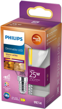 Philips: LED E14 Klot 1,8W (25W) Klar Dim WarmGlow 250
