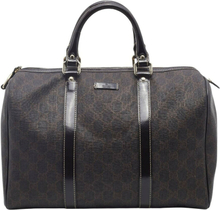 Gucci mørkebrun GG Supreme Canvas and Leather Joy Boston Bag