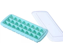 Creative 24 Grid Silicone Ice Tray Home Large Ice Cube Mold Ice Box with Lid(Mint Green)