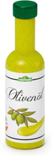 Flaska med olivolja i trä