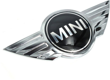 Chrome/Black Mini Cooper Badge Front Grill Bonnet Badge Emblem Bonnet Rear Boot Lid Trunk Emblem Sticker Cooper Works