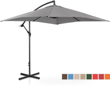 Uniprodo Aurinkovarjo - tummanharmaa - neliö - 250 x 250 cm - kallistettava