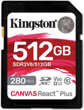 Kingston Sd-kortti Canvas React Plus 512gb Sdxc Uhs-ii Clase 10