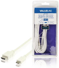 Valueline High Speed HDMI Kabel med Ethernet HDMI Kontakt - HDMI Mini Hane 2.00 m Vit