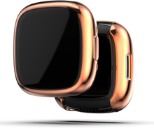 For Fitbit Versa 4 Full Coverage TPU Electroplating Watch Protective Case(Rose Gold)