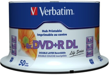 Verbatim 97693, DVD+R DL, 120 mm, Tulostettava, 50 kpl, 8,5 GB