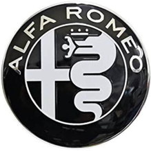 2X Black 74mm Alfa Romeo Hood Hood Luggage Emblem
