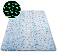 Lastenhuoneen matto kirkas 100x160 cm - lasten matto fluoresoiva leikkimatto pehmoinen matto dinomatto pestävä Sininen dinosaurus