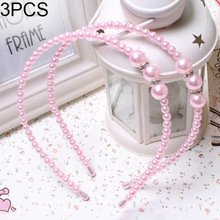 3 PCS The Princess Pearl Hair Hoop Hand Bead Cute Hair Ornaments 2