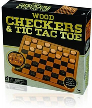 SPINMASTER GAMES game set Wood Checkers and TTT, 6033145