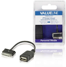 Valueline Synk och Laddningskabel Samsung 30-Pin Hane - USB A hona 0.20 m Svart